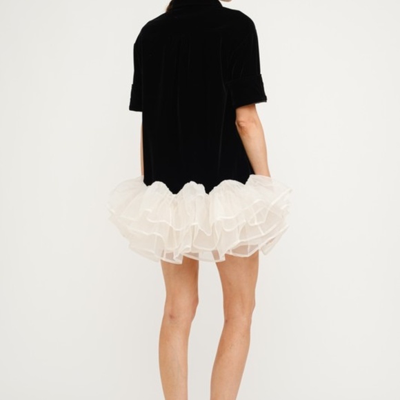 Velvet Mini Dress with Ruffles - Picture 5 of 8